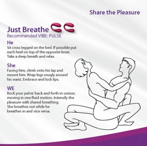 33 positions for  We Vibe couples sex toy